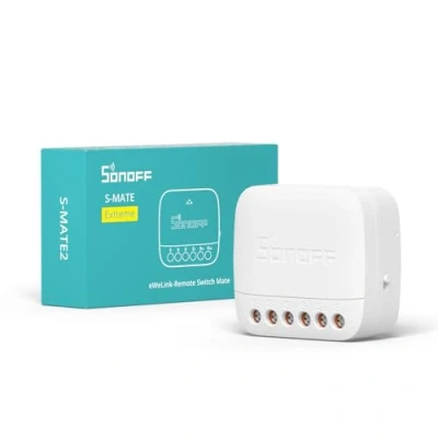 Image de SONOFF S MATE2 Extreme Switch Mate, Interrupteur Mural Intelligent (Aucun Fil Neutre Requis), Contrôle local 50M, Compatible avec MINIR4/DUALR3 et les Appareils “eWeLink Remote