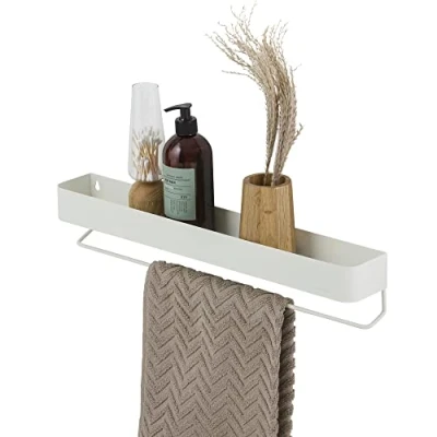 Image de Sealskin Brix Support Mural avec Porte Serviettes 55 cm Blanc