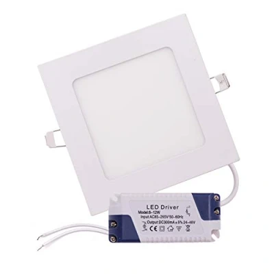 Image de XUNATA Panneau LED carré ultra fin AC110 220 V 9 W Blanc chaud Spot encastrable Lampe de salon Plafonnier Super lumineux avec pilote (blanc chaud, W)