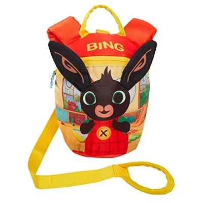 Image de Bing Sac à dos avec oreilles de lapin 3D et rênes Harnais sécurité amovible Pour enfants, jaune, taille unique