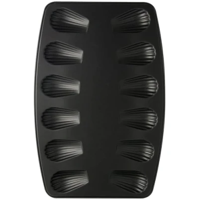 Image de Zenker 7541 moule à madeleines, plaque pour madeleines salées et sucrées, Acier inoxydable, Noir, 26 x 39 1 cm