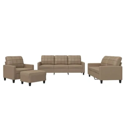 Image de vidaXL Ensemble de Canapés avec Coussins 4 pcs, Accoudoirs et Dossier, Meubles Repose pied 3201347