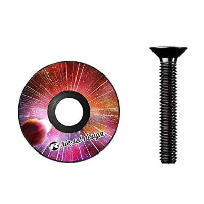 Image de Riesel Design STEM Cap Bouchon de diretion vélo Haut Gamme en Carbone + vis Aluminium anodisée 6gr !!!! Taille 1 1/8’’ Space