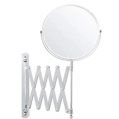 Image de BELLE VOUS Miroir Grossissant Mural Extensible et Pivotant à 360 Grossissement x3 17,5 x 18,5 cm Mirroir Murales Salle de Bain Double Face en Acier Inoxydable pour Maquillage Rasage