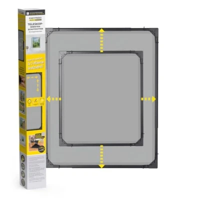 Image de EASYmaxx Insect Protect moustiquaire télescopique de fenêtre avec cadre prémonté extensible intégrée anthracite