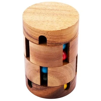 Image de Engelhart revolve casse tête en bois niveau difficile 1 pièce solution dans le jeu 7.1 x 10.5 cm