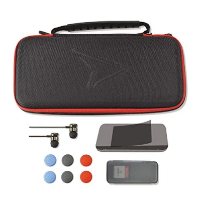 Image de Steelplay Pack 11 en 1 pour Nintendo Switch Housse avec 10 espaces de stockage, 2 housses protection Joy Con, une paire d&#039;écouteurs, un boitier rangement jeux, écran