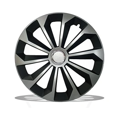 Image de Lot de 4 enjoliveurs pour roues universelles TRM NOIR/ARGENT