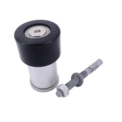 Image de Butée de Porte Caoutchouc hauteur Ajustable (60mm à 140mm) Goujon d&#039;Ancrage pour Fixation dans le béton