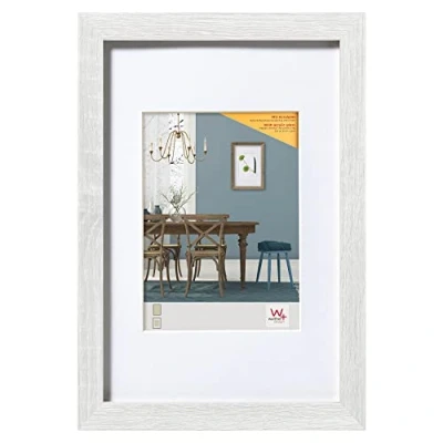 Image de walther design Fiorito EFX080W Cadre Photo en Bois avec Verre Synthétique et Passe Partout, 60 x 80 cm, Blanc