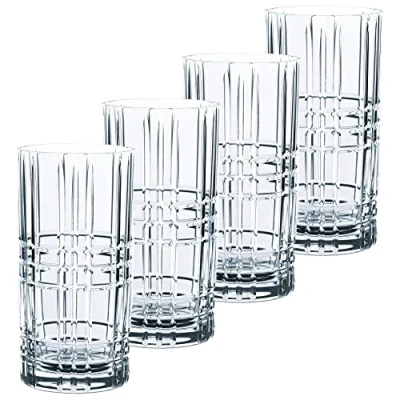 Image de Spiegelau &amp; Nachtmann Square 101049 Lot de 4 Verres à Long Drink, en Cristal, 445 ML