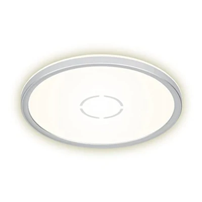 Image de Briloner Leuchten 3390 015 Plafonnier LED, lampe de plafond avec effet rétroéclairage, 18 W, 2.400 lumen, 4.000 kelvin, carré, blanc et noir
