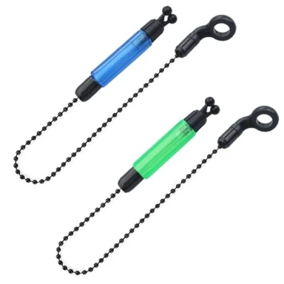 Image de Lot de 2 Cloches D&#039;alarme Pêche,Bite Indicator Swinger Carpe Indicateurs Touche Lumineux Clochette Peche Bâtons Lumineux,Alarme Sonore Pêche pour Accessoire Canne à Pêche(Bleu+Vert)