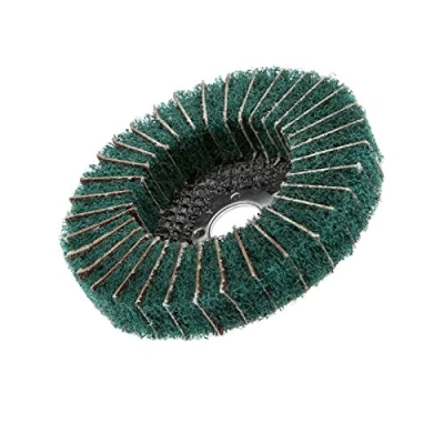 Image de Sensise Disque de roue à lamelles Grain 180/320 abrasif 100 mm x 16 pour meuleuses angulaires, vert