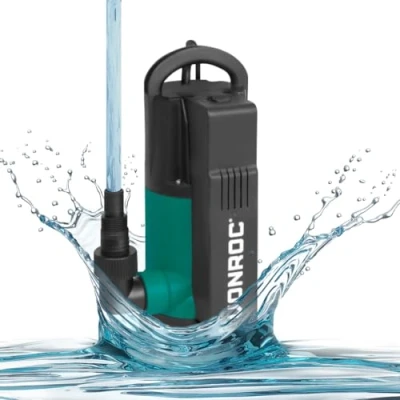 Image de VONROC Pompe Submersible 750W 1400l/h Eaux Propres et Usées 0,75 Bar Hauteur Max 7,5 m &amp; Profondeur 7m Flotteur Intégré à Eau Immergée