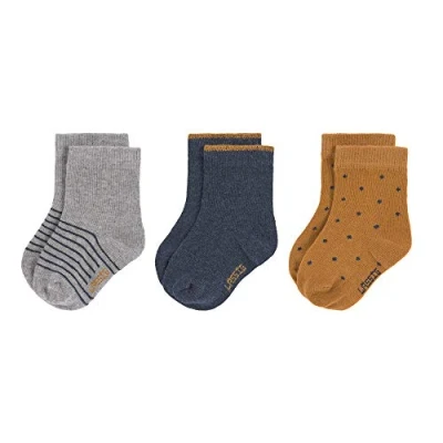 Image de LÄSSIG Lot de 3 Chaussettes en coton bio GOTS Bleu, Taille: 12 14