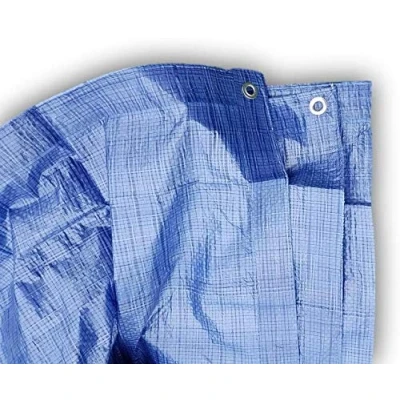 Image de Tarpaulin Tapis de sol 4 x m avec anneaux métalliques pour hamac, tente, protection solaire, couverture imperméable et légère toit voiture, randonnée, camping