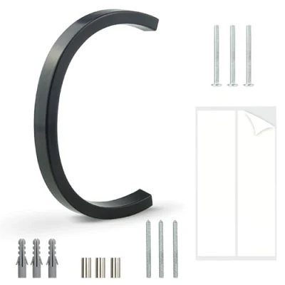 Image de HASWARE Panneau De NuméRo Maison Flottant: 5 Pouce (12cm) Signalisation Porte Moderne Frappant Pour Les Chiffres D&#039;Adresse Rue (C, Noir)