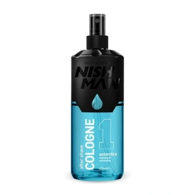 Image de Nishman After Shave Cologne Series Lotion après rasage relaxante et rafraîchissante pour homme (01 Antarctica, 400ml)