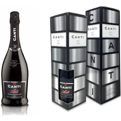 Image de Canti Asti D.O.C.G. Millesimato, Vin Petillant Spumante, Moscato d&#039;Asti 7%, Coffret Cadeau, Élaboré à Partir du Cépage Piémont, Goût Fruité et Aromatique, 1x750 ml