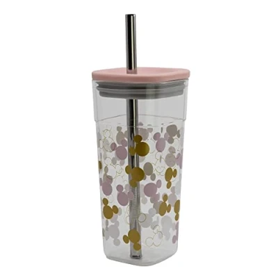 Image de Stor Vaso Acrílico Cube Con Pajita Acero INOX. Mickey Mouse Does Not Apply Tazza, 02736, Unique, One Size