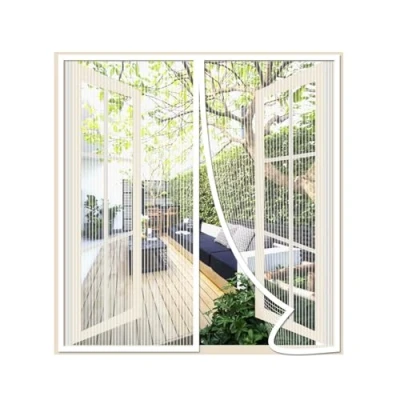 Image de Risareyi Moustiquaire Fenetre Magnetique 80x95cm, Rideau pour Porte Aimantée Anti moustiques, Fermeture Automatique, Polyester Maille, avec Bande Adhésive, Blanc