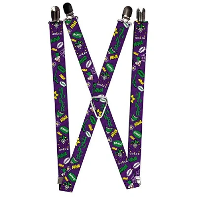 Image de Buckle Down Suspenders The Joker Elements Collage Violet/Vert/Jaune/ multicolore taille unique