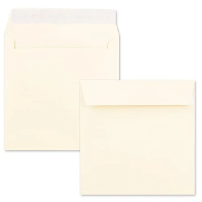 Image de NEUSER PAPIER Lot de 25 enveloppes carrées Blanc opale 17 x cm Grammage : 120 g par m² Fermeture adhésive Rabat plat