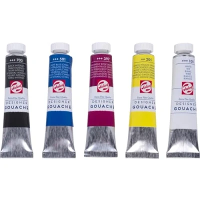 Image de Royal Talens Lot de 5 flacons 20 ml gouache