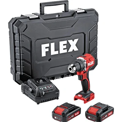 Image de Perceuse visseuse sans fil compacte à 2 vitesses 18V FLEX Set coffret + batterie 2.5Ah 1 Chargeur 519049