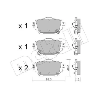 Image de METELLI 22 1236 0 Jeu de plaquettes frein avec indicateur d&#039;usure TOYOTA: Corolla XII Berline