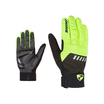 Image de Ziener Gants Longs Dallen Touch pour Adultes de Cyclisme avec Fonction Tactile Respirant/amortissant/Coupe Vent/Softshell, Jaune Poison