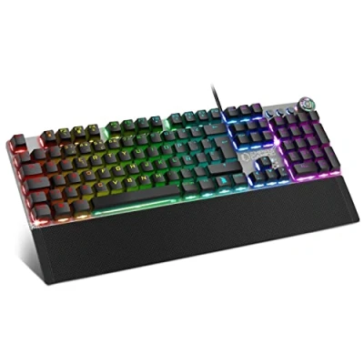 Image de EMPIRE Gaming Stardust Teclado Teclas opto mecánicas Retroiluminación LED RGB Gamer Software de programación Reposa muñecasextraíble (QWERTY Español)