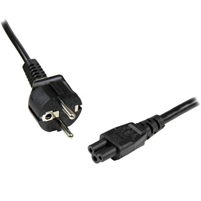 Image de Cordon d&#039;alimentation Schuko CEE7 vers C5 de 1m en trèfle 1 m M/F Noir