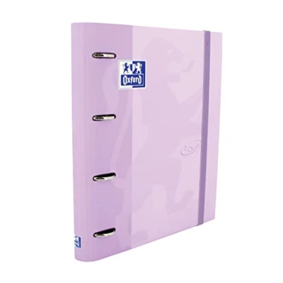 Image de Oxford, Classeur A4, couverture rigide, fermeture en caoutchouc, recharge 5 x grilles et bandes colorées, feuille autocollante, mauve touch