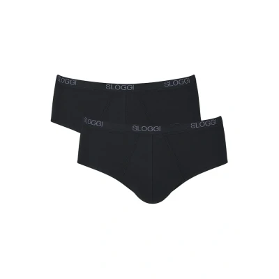Image de Sloggi 2PACK Basic Slip, Homme, Taille: 3, Black
