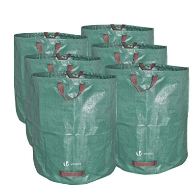 Image de VOUNOT Sacs de jardin XXL Lot 6 Sac 272L déchets résistants à déchet en PP robuste poubelle Vert *