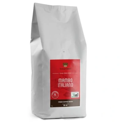 Image de Brown Bear Café en Grains Mambo Italiano, Mélange pour Expresso Caféiné 100% Arabica, Torréfaction Corsée, Intensité N5 Idéal avec Lait/ Cappuccino/ Latte Machines à Moulin/Cafetières 1kg