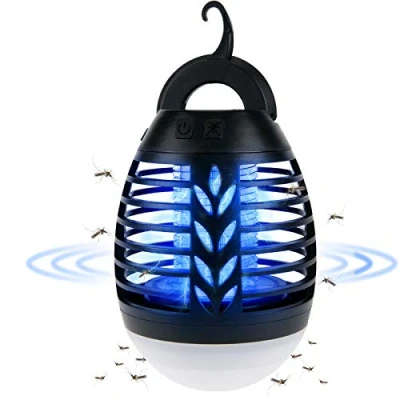 Image de ROVLAK Lampe Anti Moustique Camping, 2 en 1 Extérieur avec Batterie USB Rechargeable, Portable IPX6 Étanche Camping Accessoires 3 Luminosité Modes