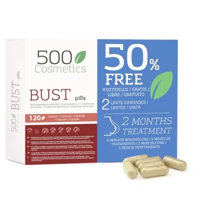 Image de 500cosmetics Breast complément Naturel pour augmenter et raffermir la poitrine féminine ingrédients 100% naturelles fabriqué dans l&#039;UE 60 tablettes (2)