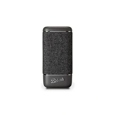 Image de Roberts Enceinte Bluetooth Beacon 325 Portable, Rechargeable, autonomie 12h, Deux radiateurs de Basses passifs, Design Vintage, Bluetooth, Streaming, entrée aux, Garantie 2 Ans Gris Charbon