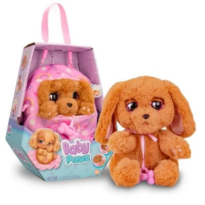 Image de BABY PAWS COCKER avec Sons d&#039;Ouverture et de Fermeture des Yeux, Inclut une Couverture Personnalisée Peluche Interactive Chiots Endormis Jouet Cadeau pour Garçons Filles 18 Mois Plus