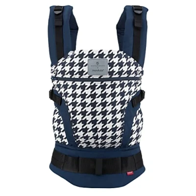 Image de manduca FIRST Porte bébé &gt; &lt; ergonomique &amp; physiologique, Rallonge dorsale Réducteur de siège, coton bio, pour bébés enfants (3,5 20kg) (Pepita Navy)