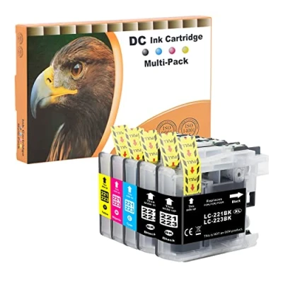Image de D&amp;C 5X Cartouches d&#039;encre pour Brother LC 221 223 Compatible DCP J4120DW J562DW MFC J4420DW J4425DW J4620DW J4625DW J5320DW J5600 J5620DW J5625DW J5720DW J480DW J680DW J880DW