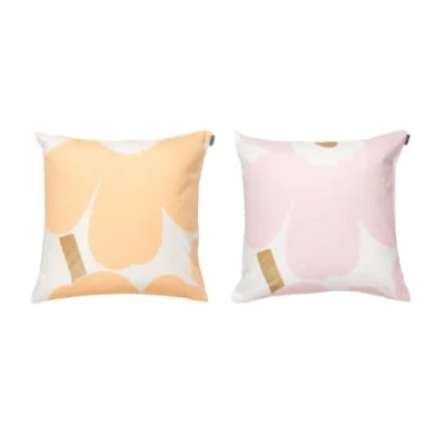 Image de Marimekko Housse de coussin Unikko 50x50 cm 2 pièces White Light pink apricot