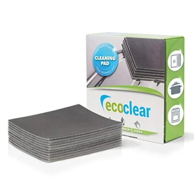 Image de EcoClear Eponge de Nettoyage pour Surfaces Brillantes en Acier Inoxydable, 10 pièces, Nettoyant Professionnel et approfondi Réutilisable
