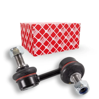 Image de febi BILSTEIN 27987 Biellette de barre stabilisatrice Essieu avant gauche 65 M12 x 1,25 Plus avec écrou autobloquant Acier argent