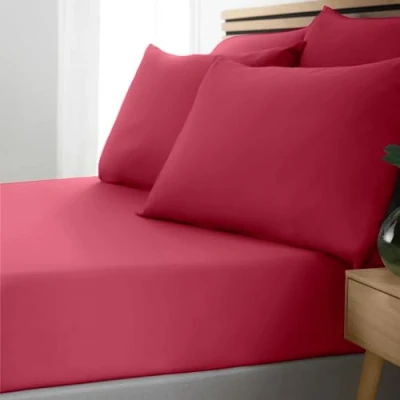 Image de Catherine Lansfield So Soft Easy Iron Drap Housse Super King Size Rose Vif