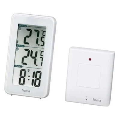 Image de HAMA Station météo 2 pièces, température intérieure et extérieure, degrés Celsius et/ou Fahrenheit, précision ±2C