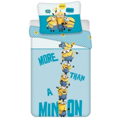 Image de Parure de lit réversible pour enfant avec fermeture éclair More Than a Minions Kevin Carl Phil Jerry Stuart Housse couette 140 x 200 cm + taie d&#039;oreiller 70 90
